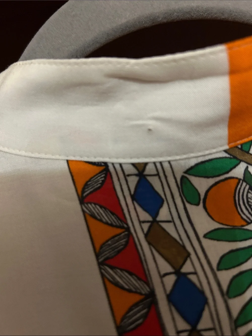 Tory Burch Orange & White Mixed-Print Midi Dress